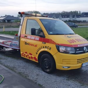 Pojazd pomocy drogowej Emitrans w Bytomiu podczas interwencji
