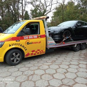 Pojazd pomocy drogowej Emitrans w Bytomiu podczas interwencji